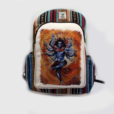 Kenderből készült hátizsák Lord Shiva mintával